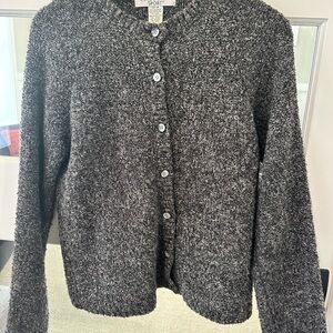 Innovation Sport Vintage Boucle Knit Cardigan Charcoal and Gray Size M